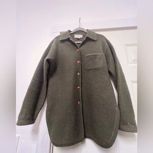 Vintage Corbin Threads Green 100% Wool Button Down Jacket